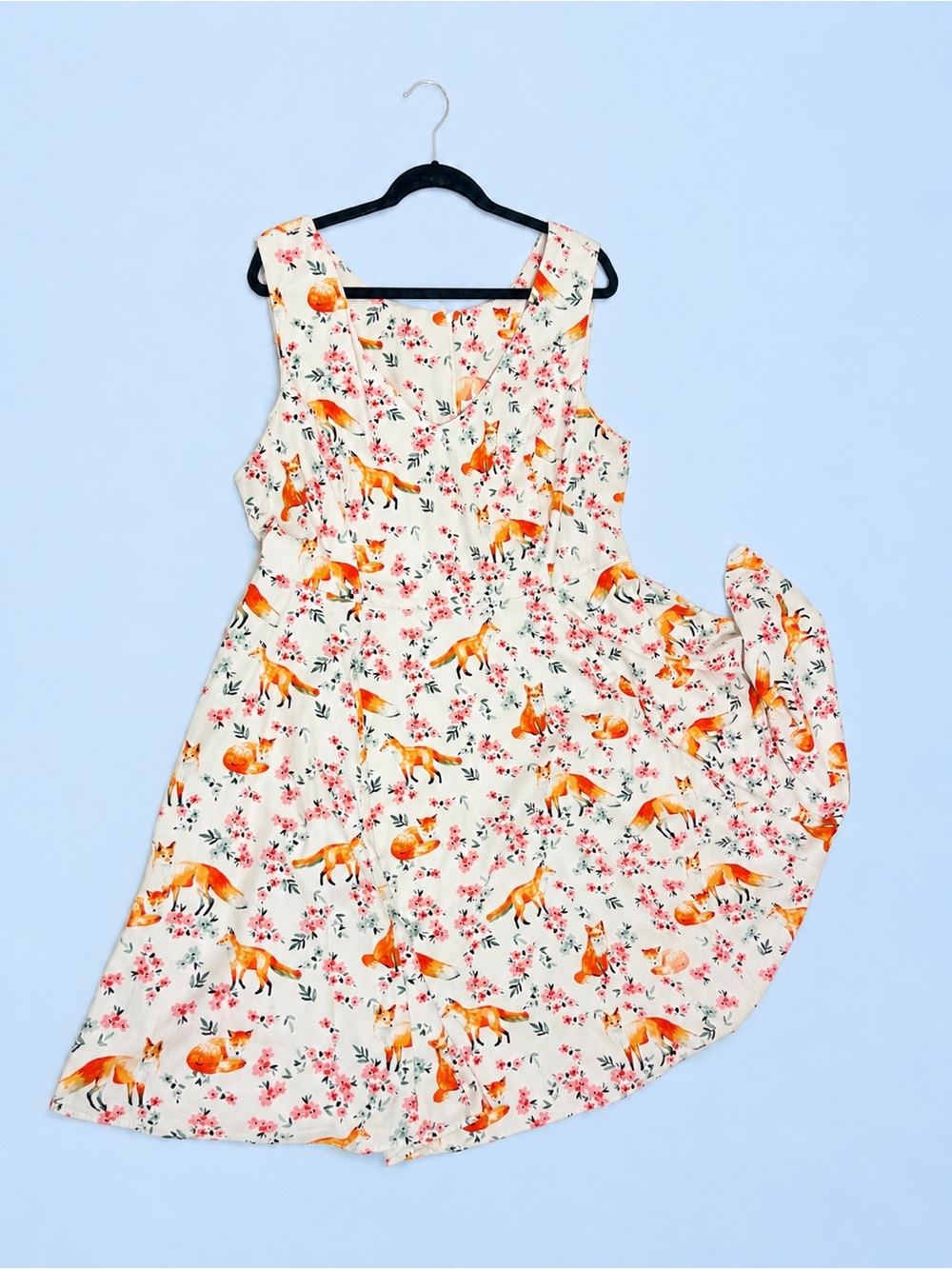 Eva Rose white fox print retro dress